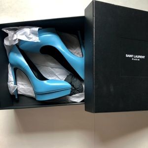 YSL limited edition Baby Blue heels
